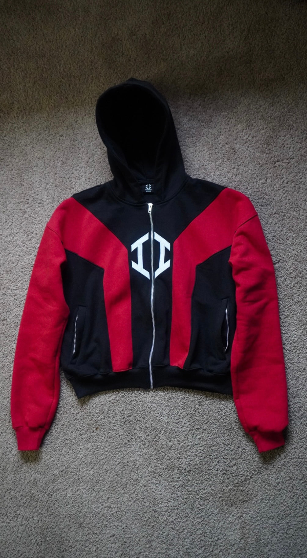 Panel Fleece Zip Up Hoodie