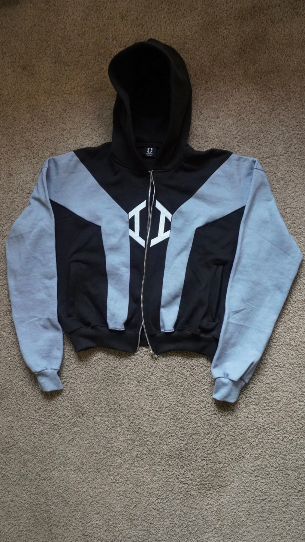 Panel Fleece Zip Up Hoodie