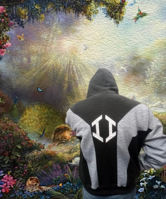 Panel Fleece Zip Up Hoodie