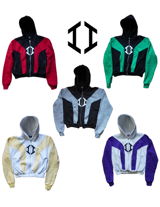 Panel Fleece Zip Up Hoodie